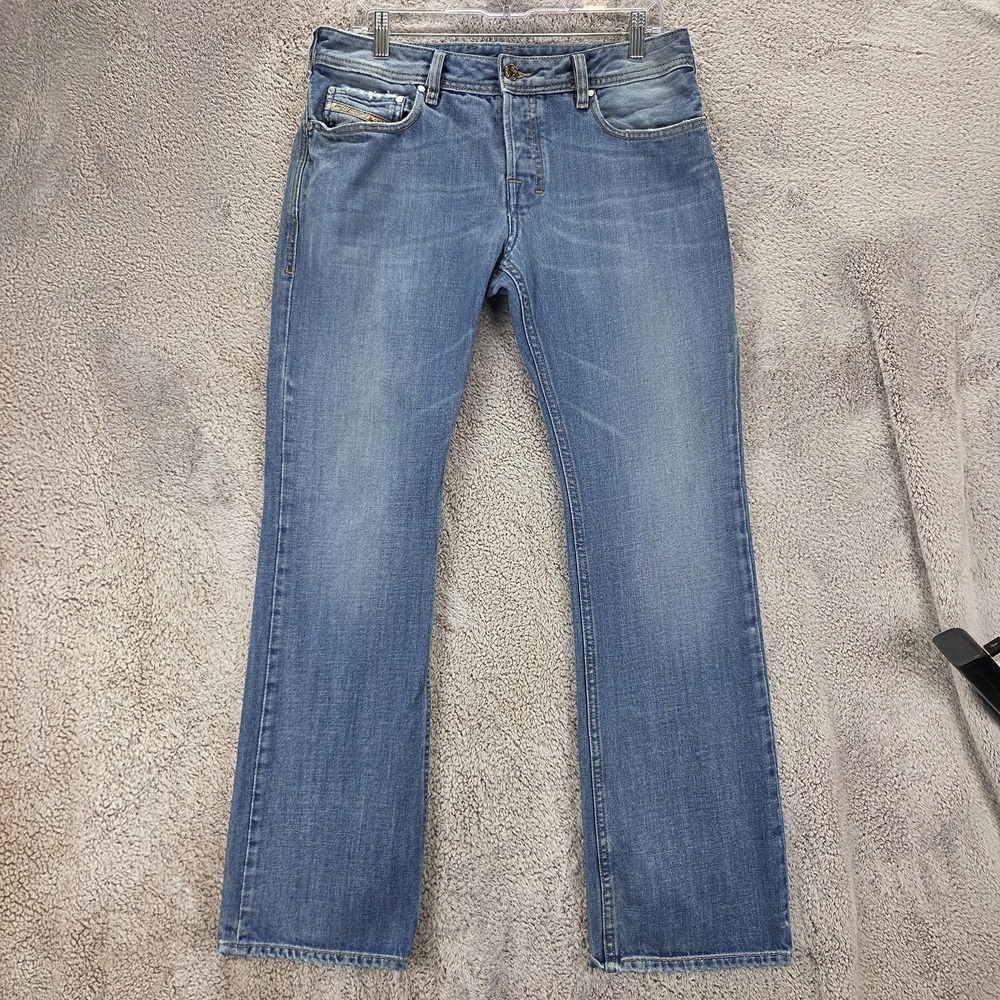 Diesel Jeans Mens 32x32 Blue Zatiny Regular Bootcut Medium Wash Button Fly 008GW